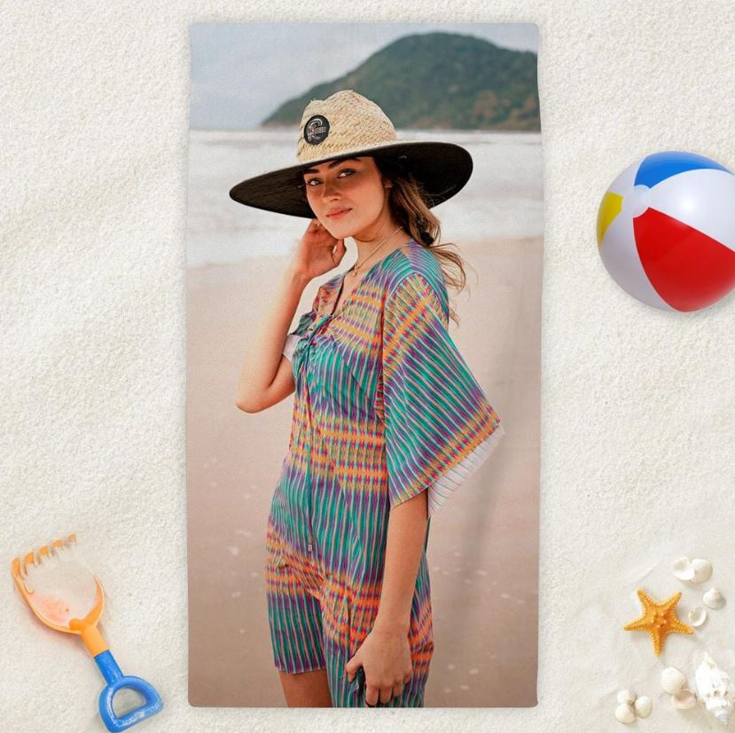 Personalized 30" x 60" Photo Towel, Beach Towel, Bath Towel, Pool Towel