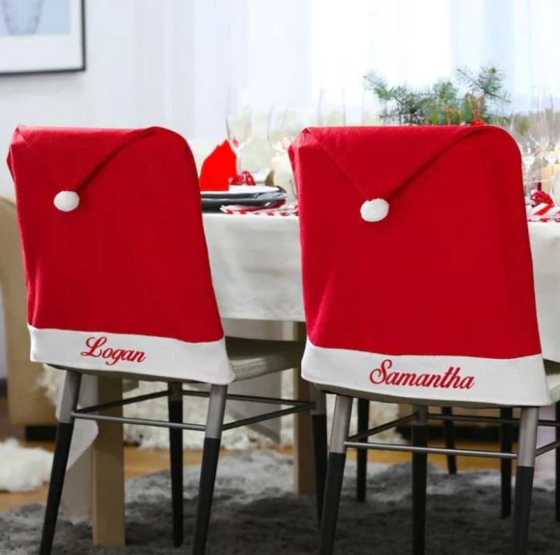 BBP Football Holiday Santa Hat Chair Cover