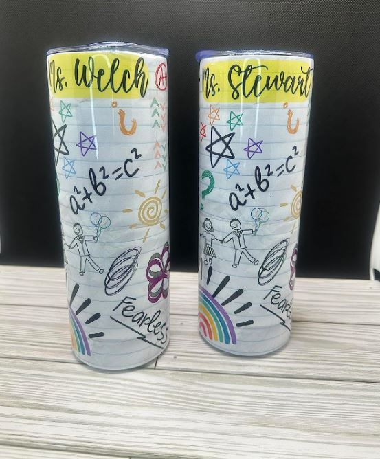 Personalized 20 oz Skinny Tumbler | Any Team | Any Logo | Any Company | Any Design