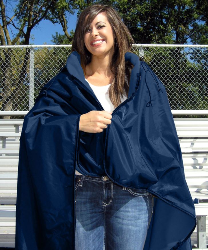 Stadium blanket with online hood