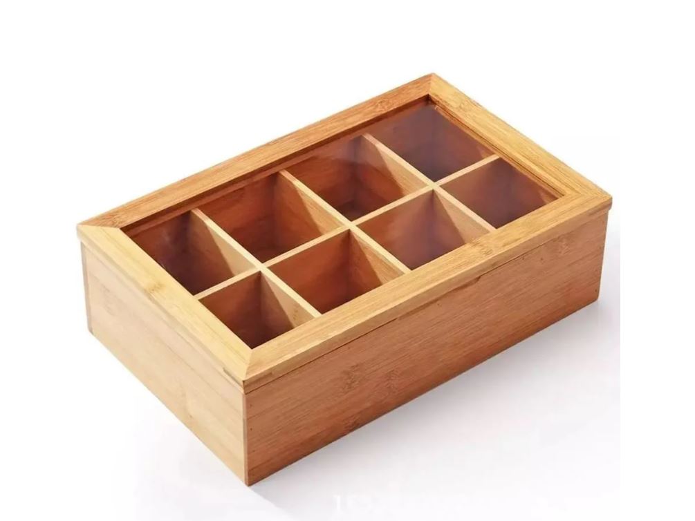 Custom Bamboo Tea Box (Sugar, Jewelry, Storage, Organizer etc.)