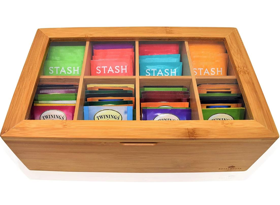 Custom Bamboo Tea Box (Sugar, Jewelry, Storage, Organizer etc.)