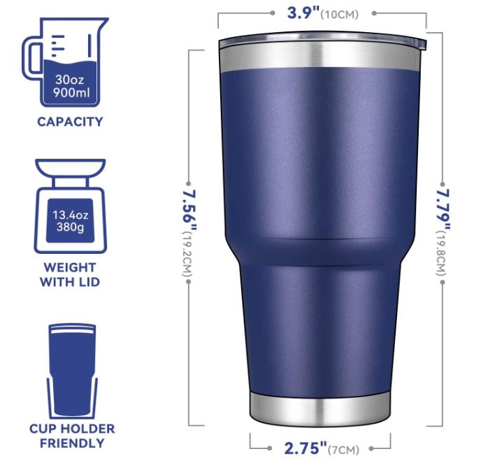 James Wilson Young Middle Hot/ Cold Steel 30oz & 20oz Tumbler