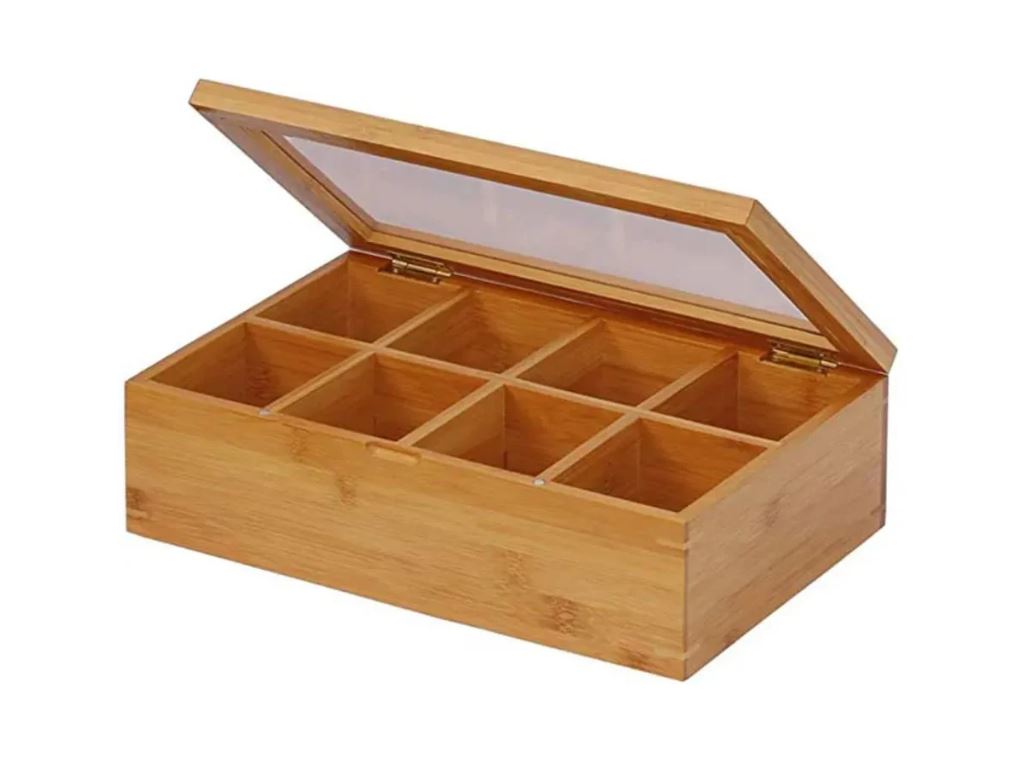 Custom Bamboo Tea Box (Sugar, Jewelry, Storage, Organizer etc.)